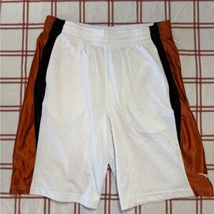 Pro Edge UT Texas Longhorns Mesh Athletic Basketball Shorts Sz Lg White Orange